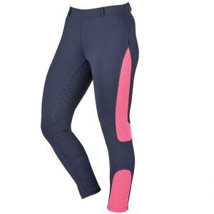 Dublin Ladies Cool-It Mesh Flex Riding Tights in Navy/Pink