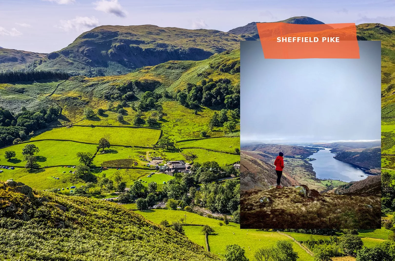 Kate Henry climbing Sheffield Pike in the Lake District