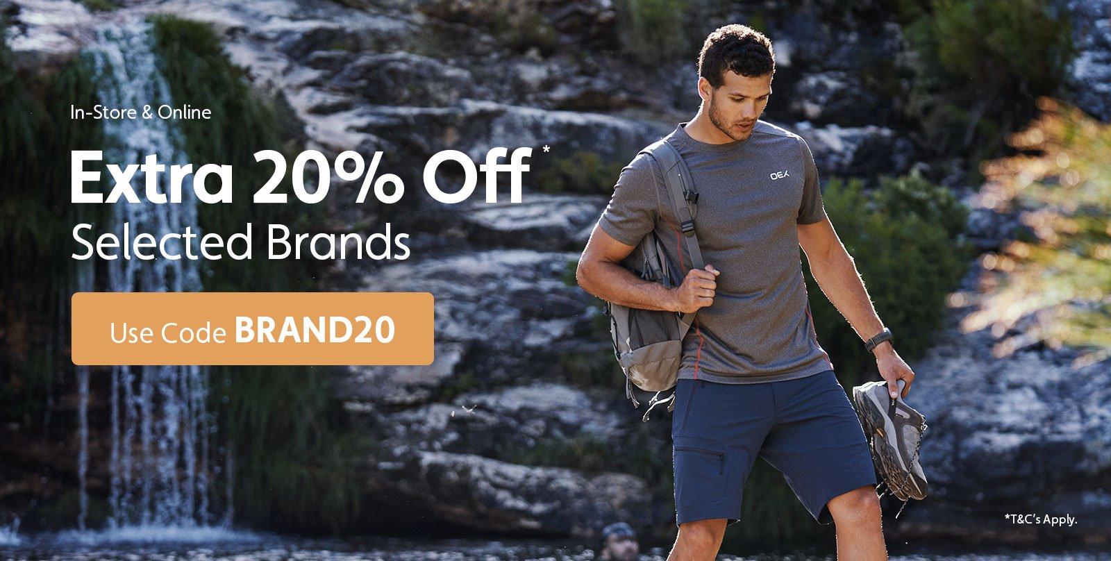 Extra 20% Off* Selected Brands – Use Code BRAND20