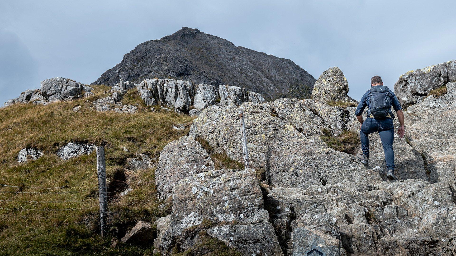Alex from Scramble this UK taking on Crib Goch in Snowdonia, Wales