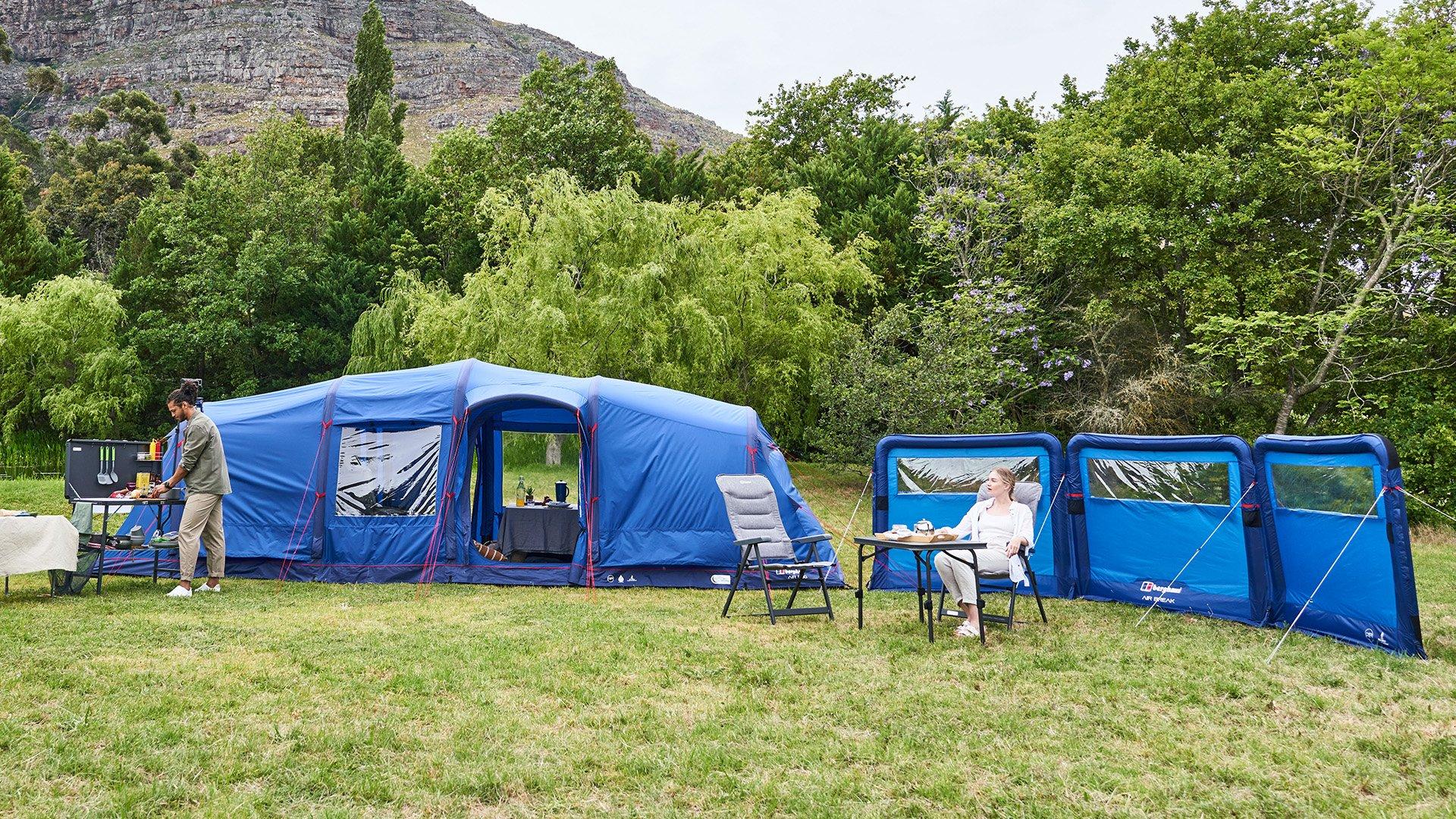 Couple sat outside of Air 800 tent