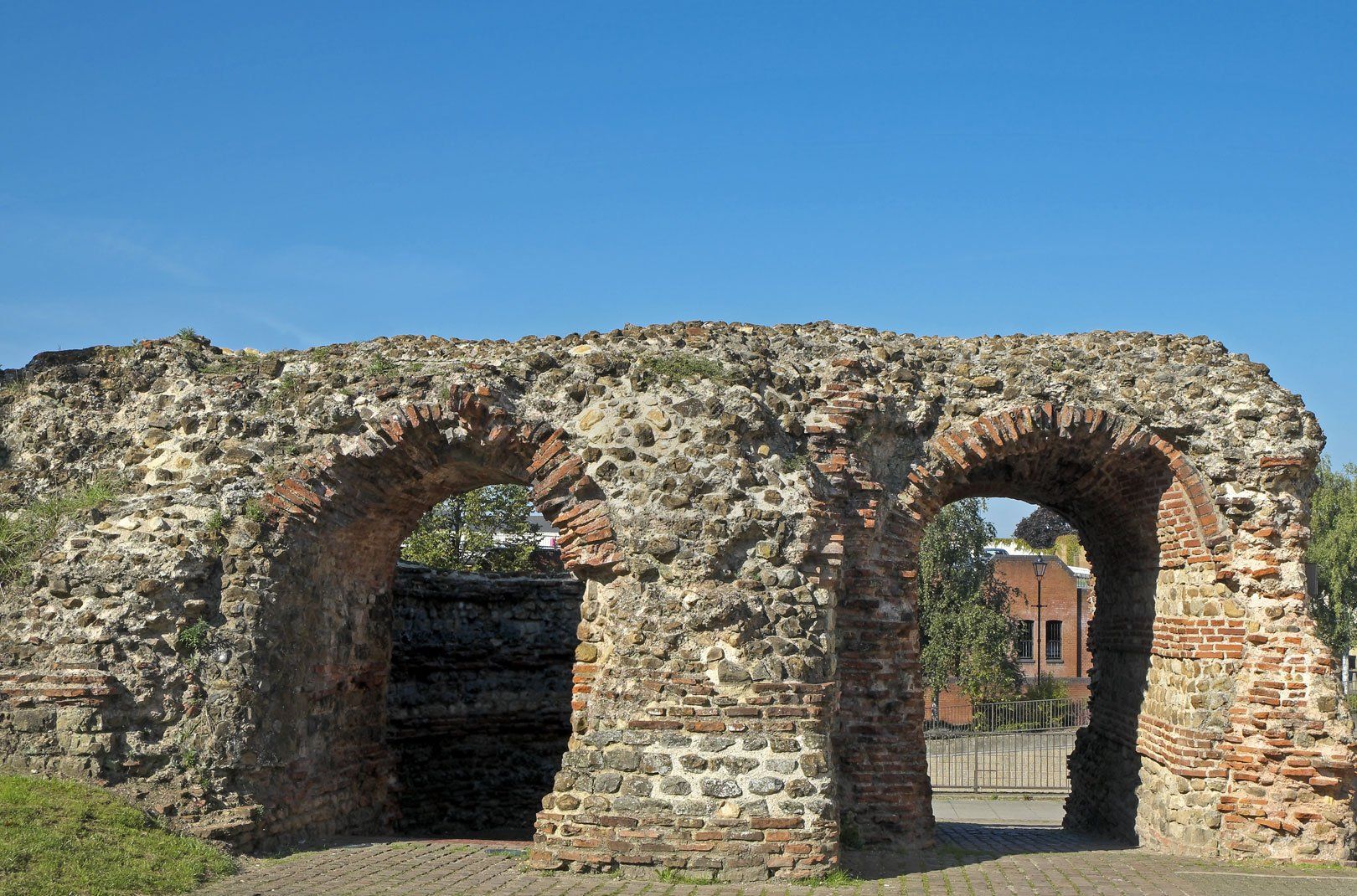 Shot of part of the Camulodunum walls in Colchester