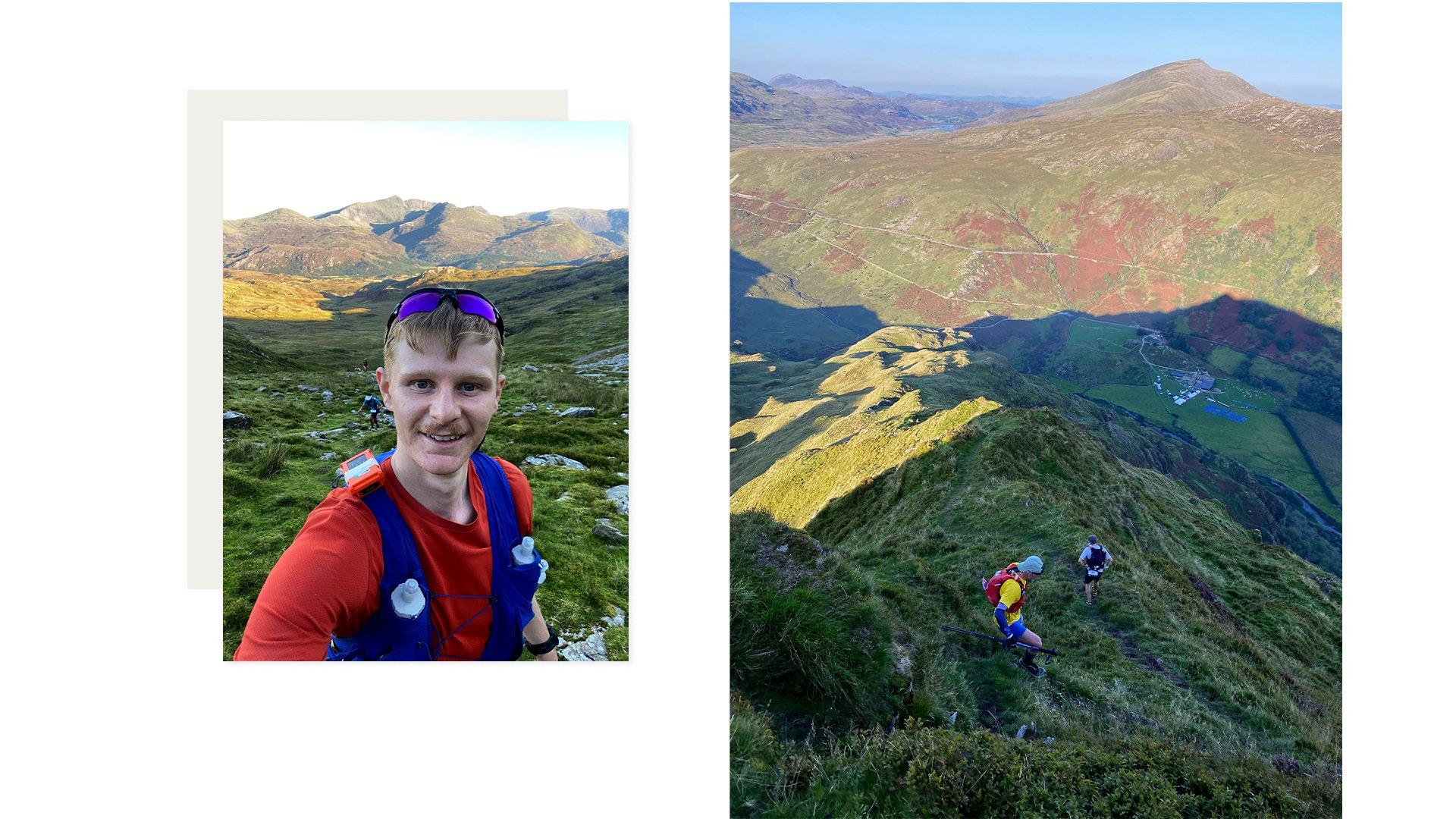Owen Jackson running in Wales during the 2023 Dragon's Back Race
