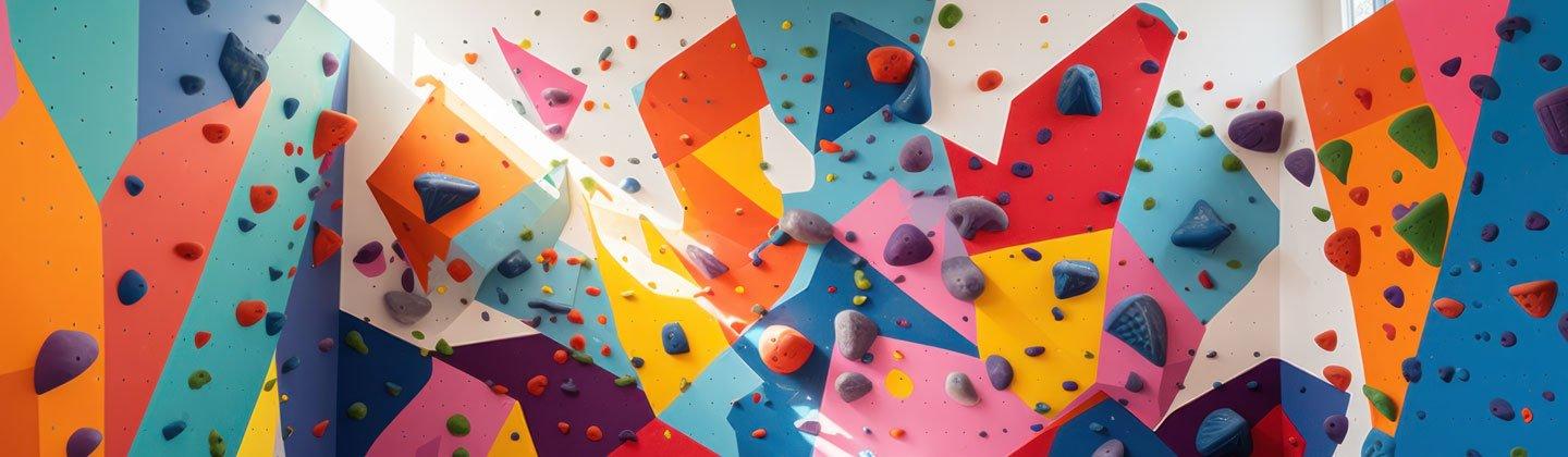 Colourful Indoor Climbing Wall