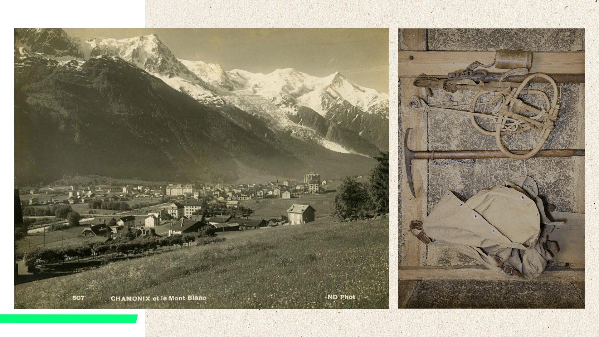 old scrapbook images of Chamonix in France