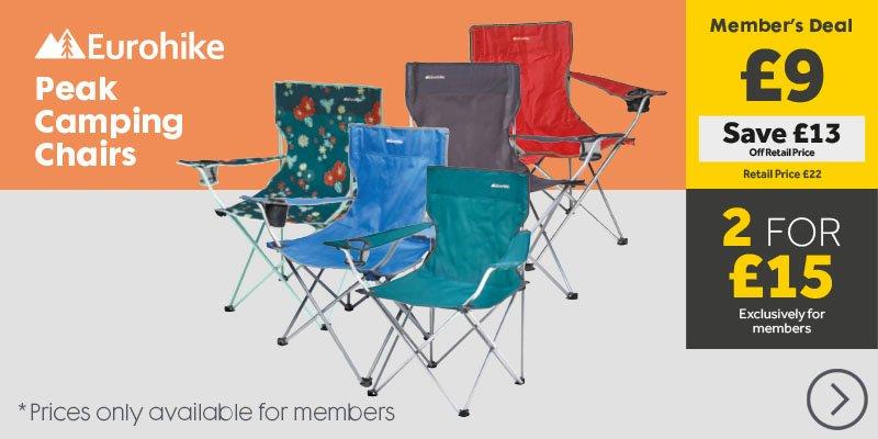 Peak Camping Chairs 2 for £15