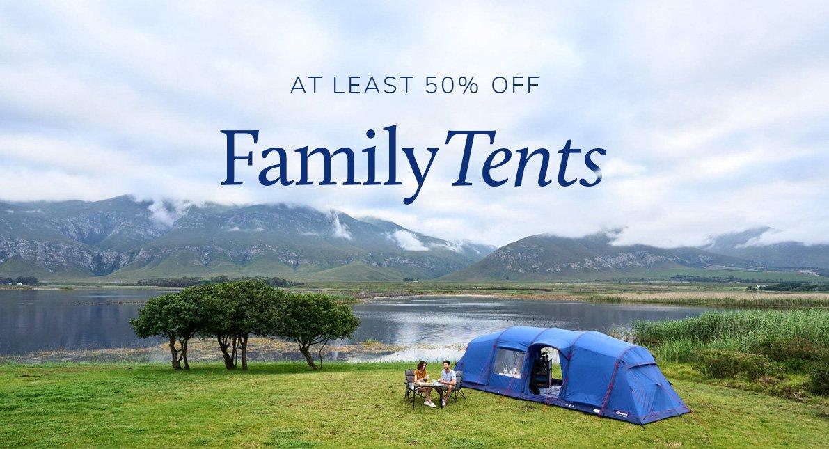 At Least 50% Off Family Tents
