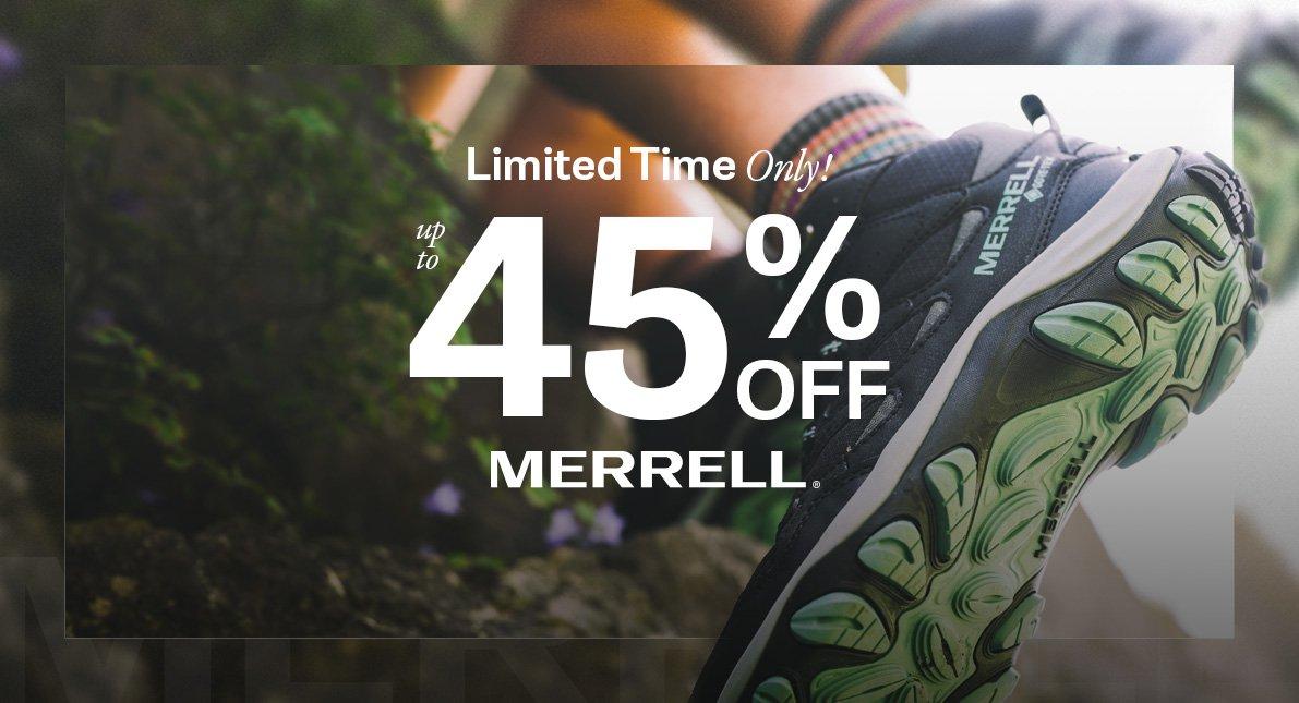 Up To 45% Off Merrell For a Limited Time Only