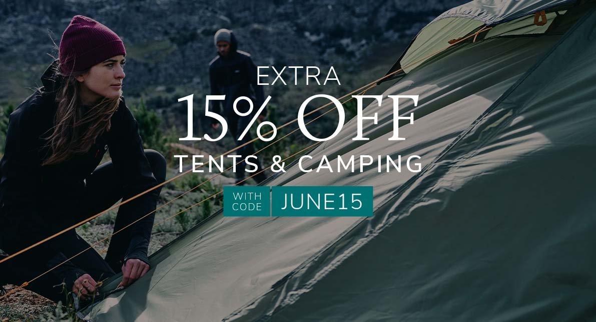 Extra 15% Off Tents & Camping with code JUNE15