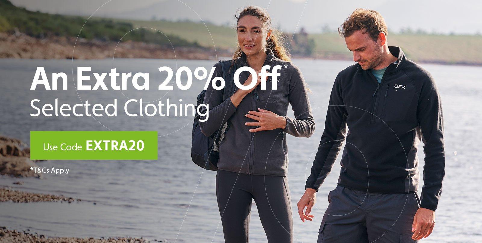 Extra 20% OFF* Selected Clothing – Use Code EXTRA20