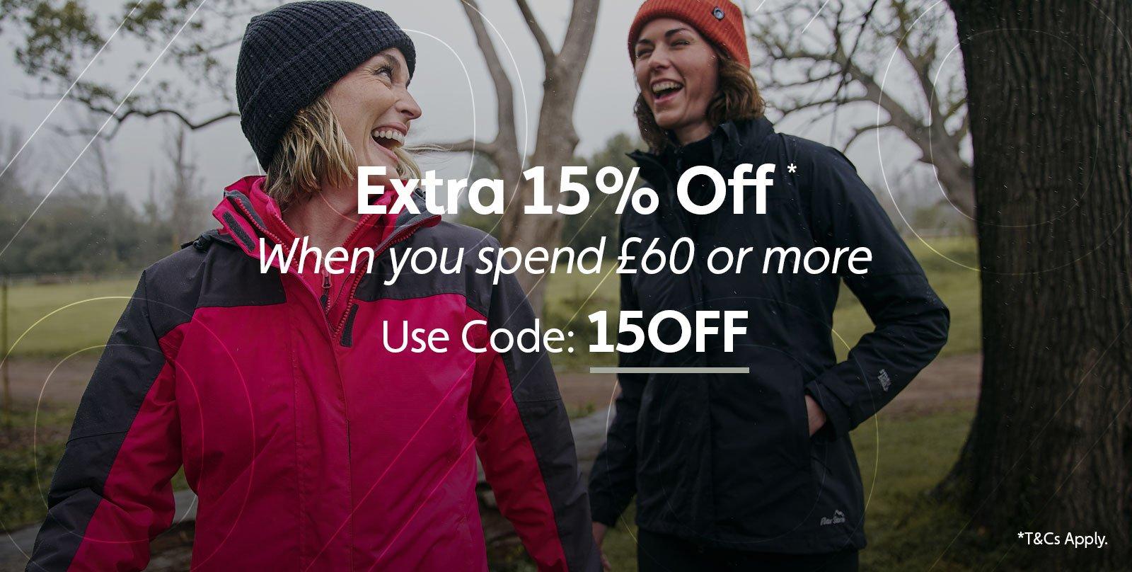 15% Off* When you spend £60 or more