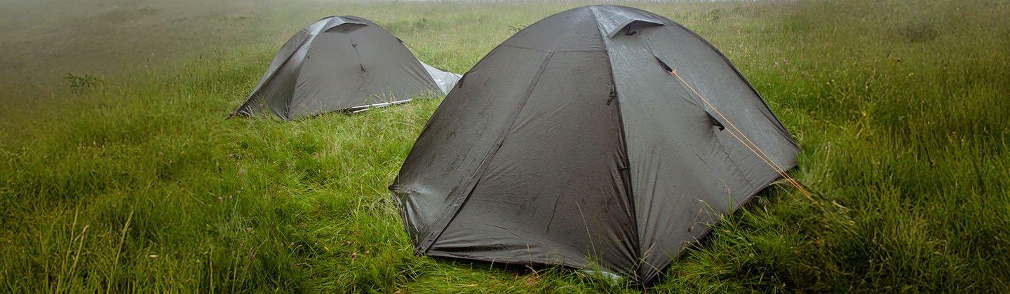 Tents in the rain