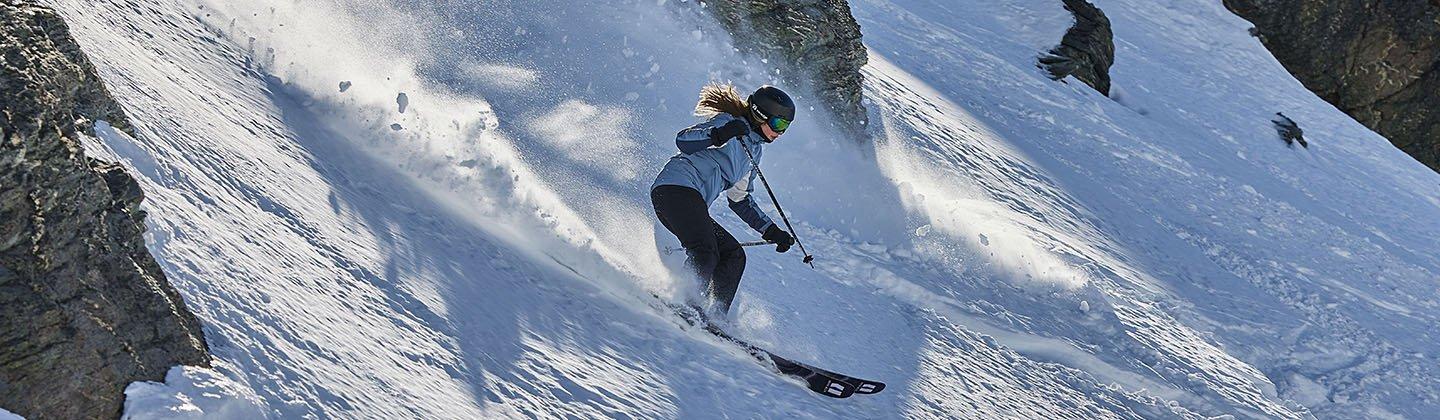 Person skiing down a mountain