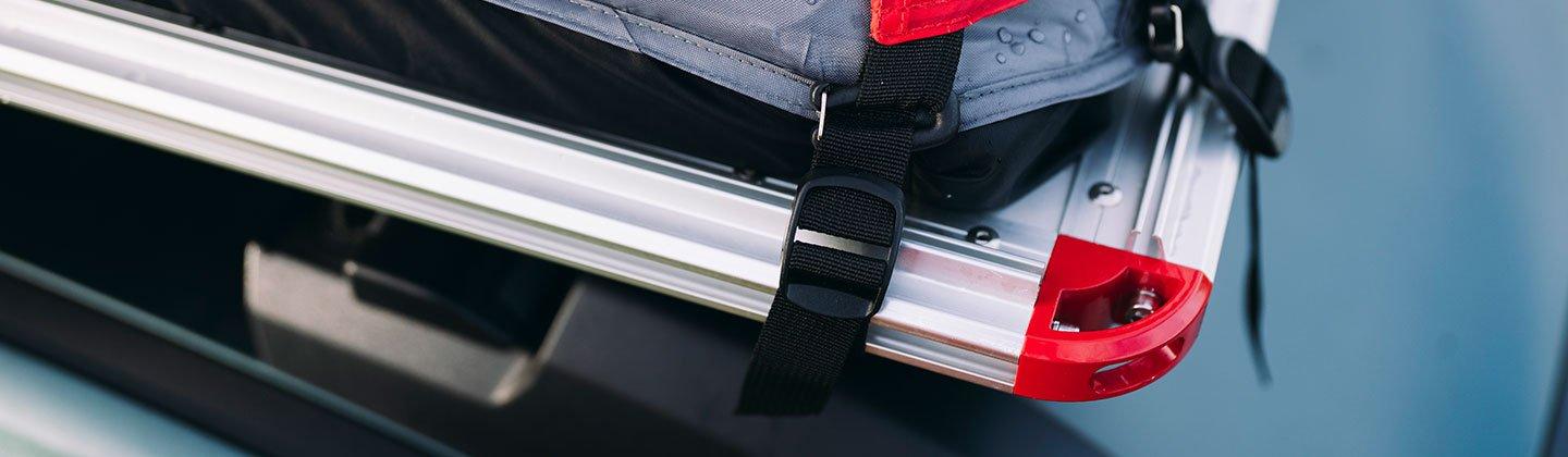 Closup shot of the rear of a camper