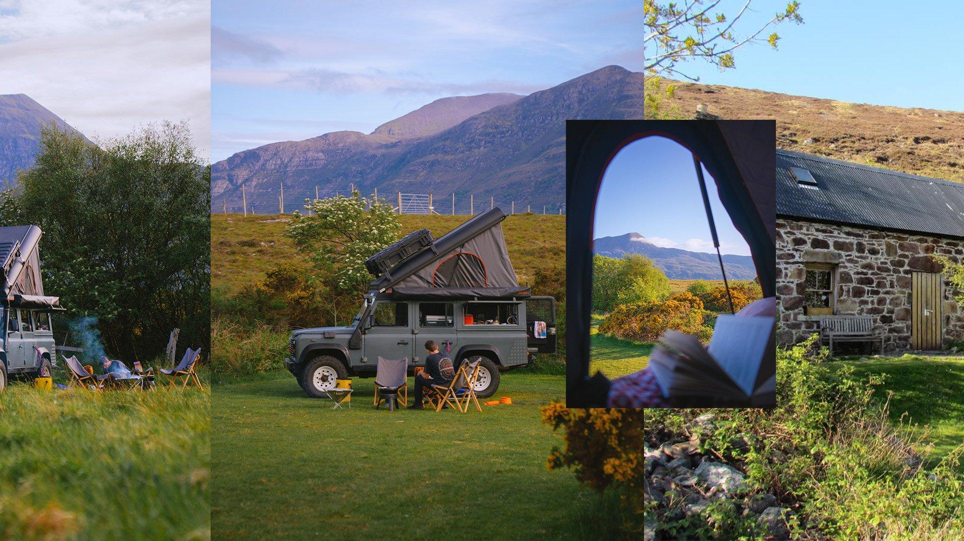 a tent pitched at Badrallach in the Scottish Highlands