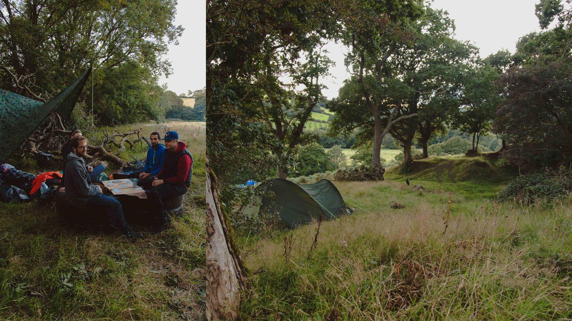 a tent pitched at Bush Farm in Cornwall