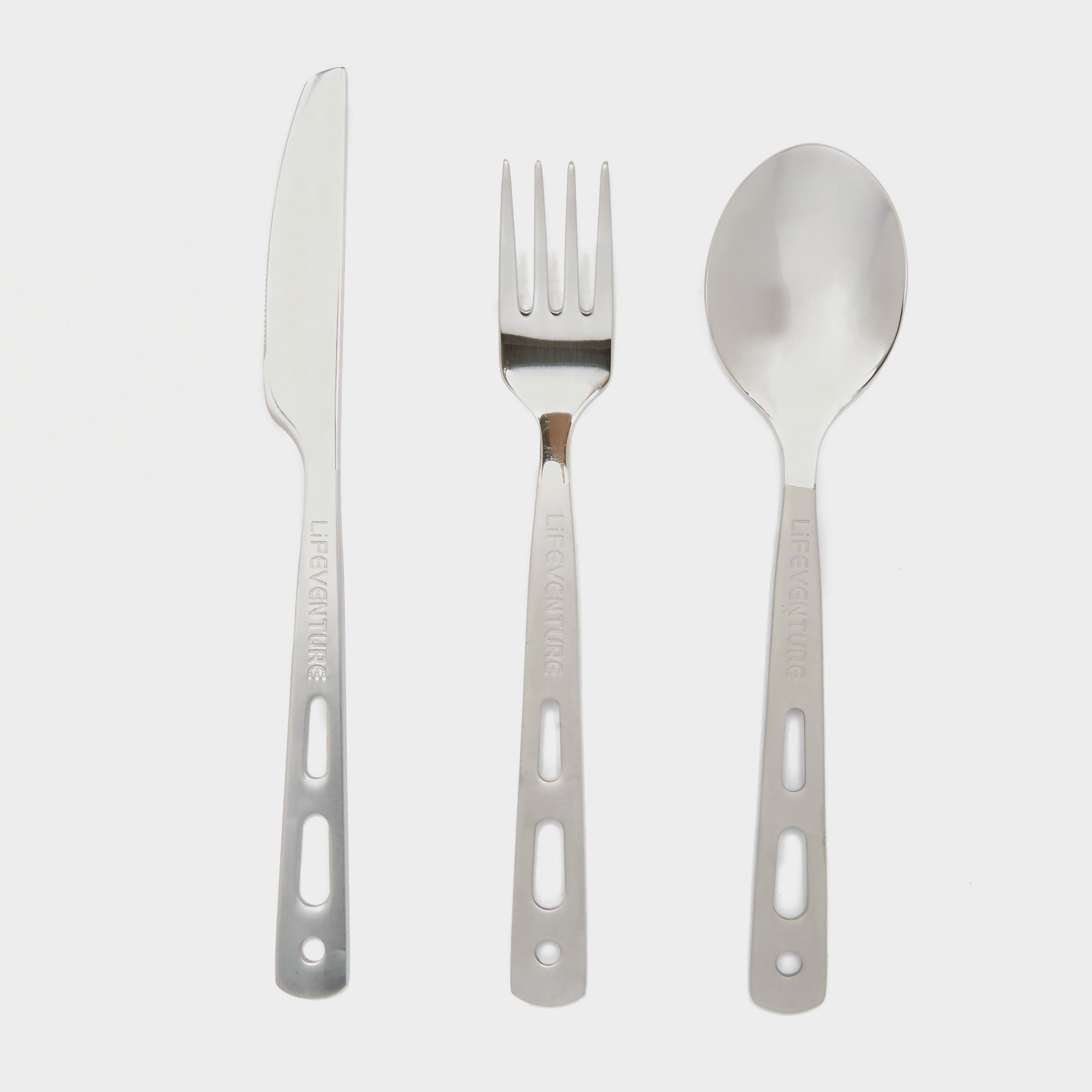 Photos - Other Camping Utensils Lifeventure Stainless Steel Cutlery Set, Silver 