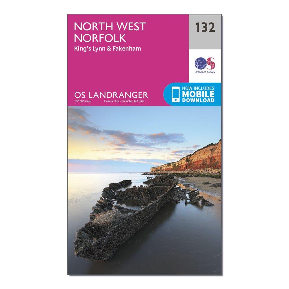 Landranger 132 North West Norfolk, King's Lynn & Fakenham Map With Digital Version - Pink, Pink