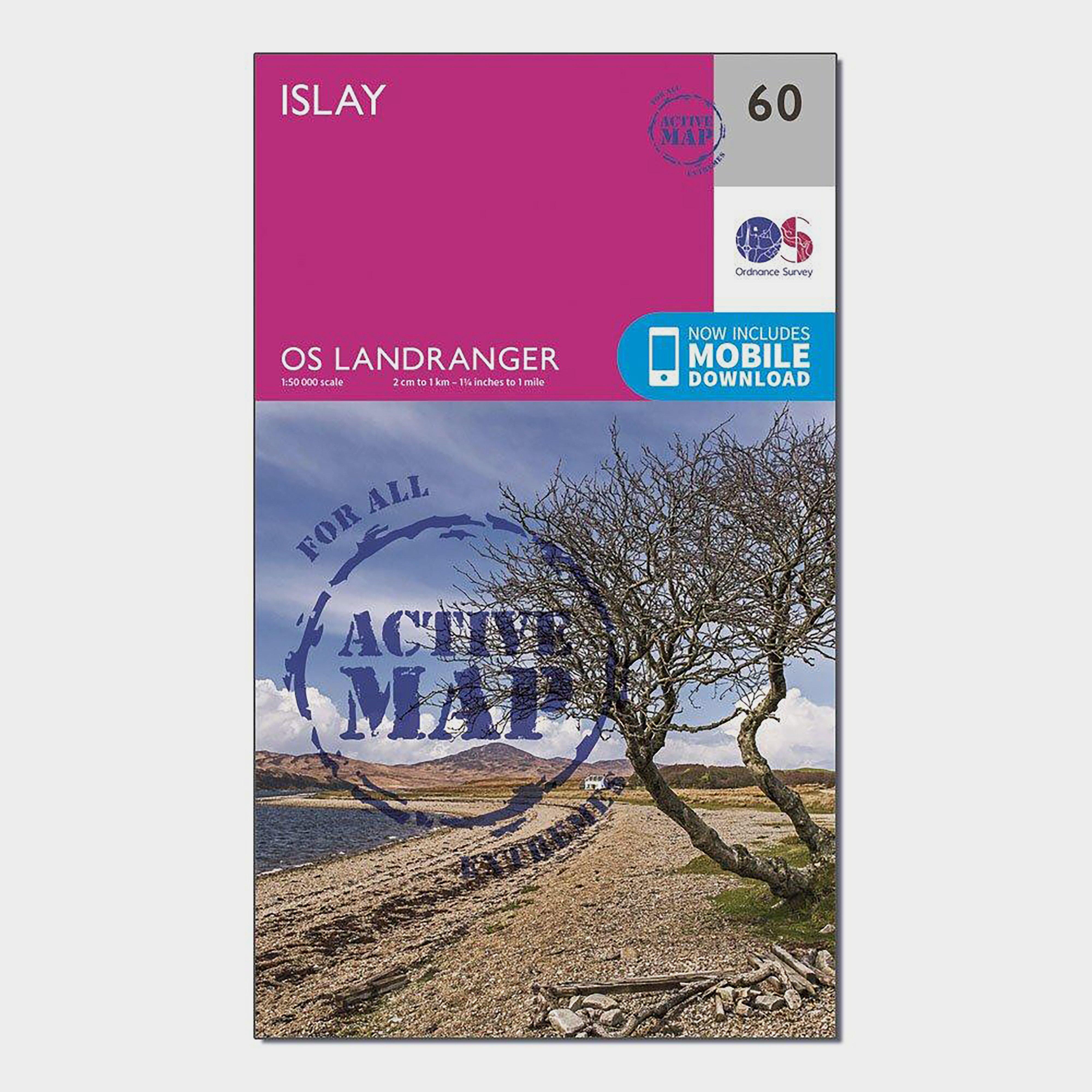 Image of Ordnance Survey Landranger Active 60 Islay Map With Digital Version, D