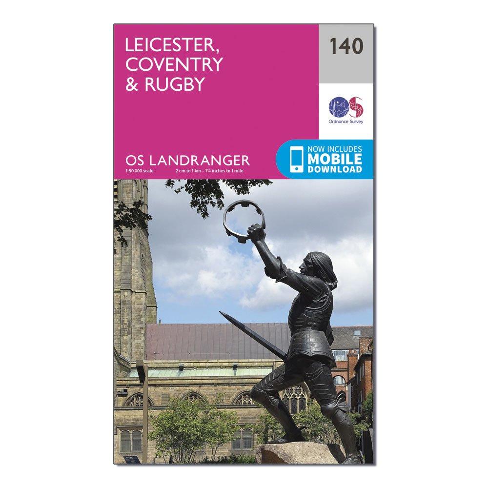 Landranger 140 Leicester, Coventry & Rugby Map With Digital Version - Yellow, Yellow