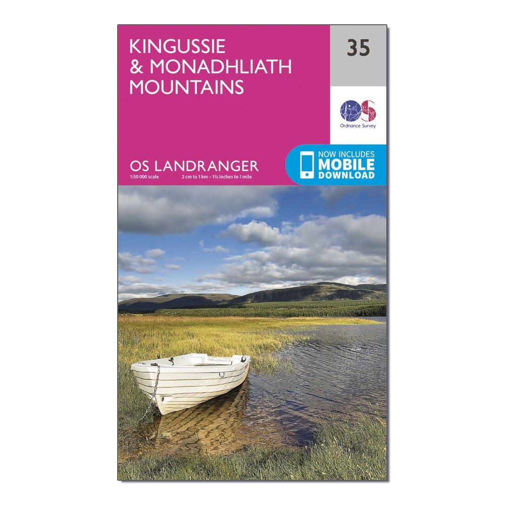 Landranger 35 Kingussie & Monadhliath Map, Pink