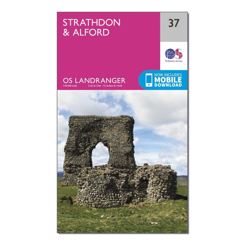 Image of Ordnance Survey Landranger 37 Strathdon & Alford Map With Digital Version - Pink, Pink