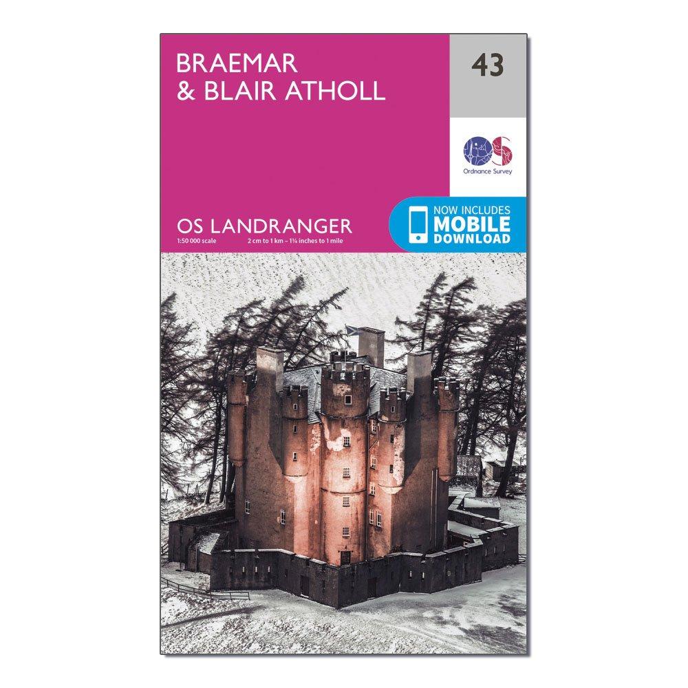Landranger 43 Braemar & Blair Atholl Map With Digital Version, Pink