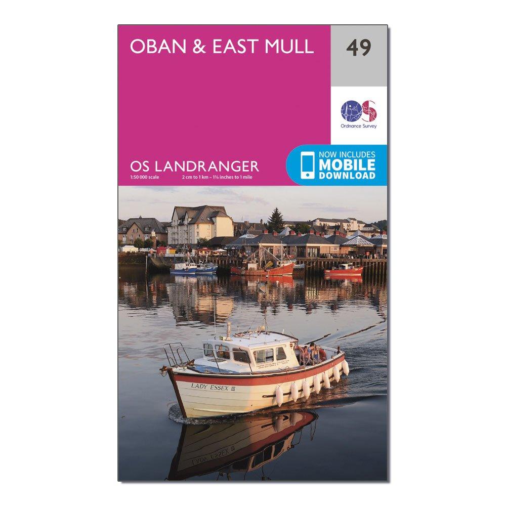 Image of Ordnance Survey Landranger 49 Oban & East Mull Map With Digital Version - Pink, Pink
