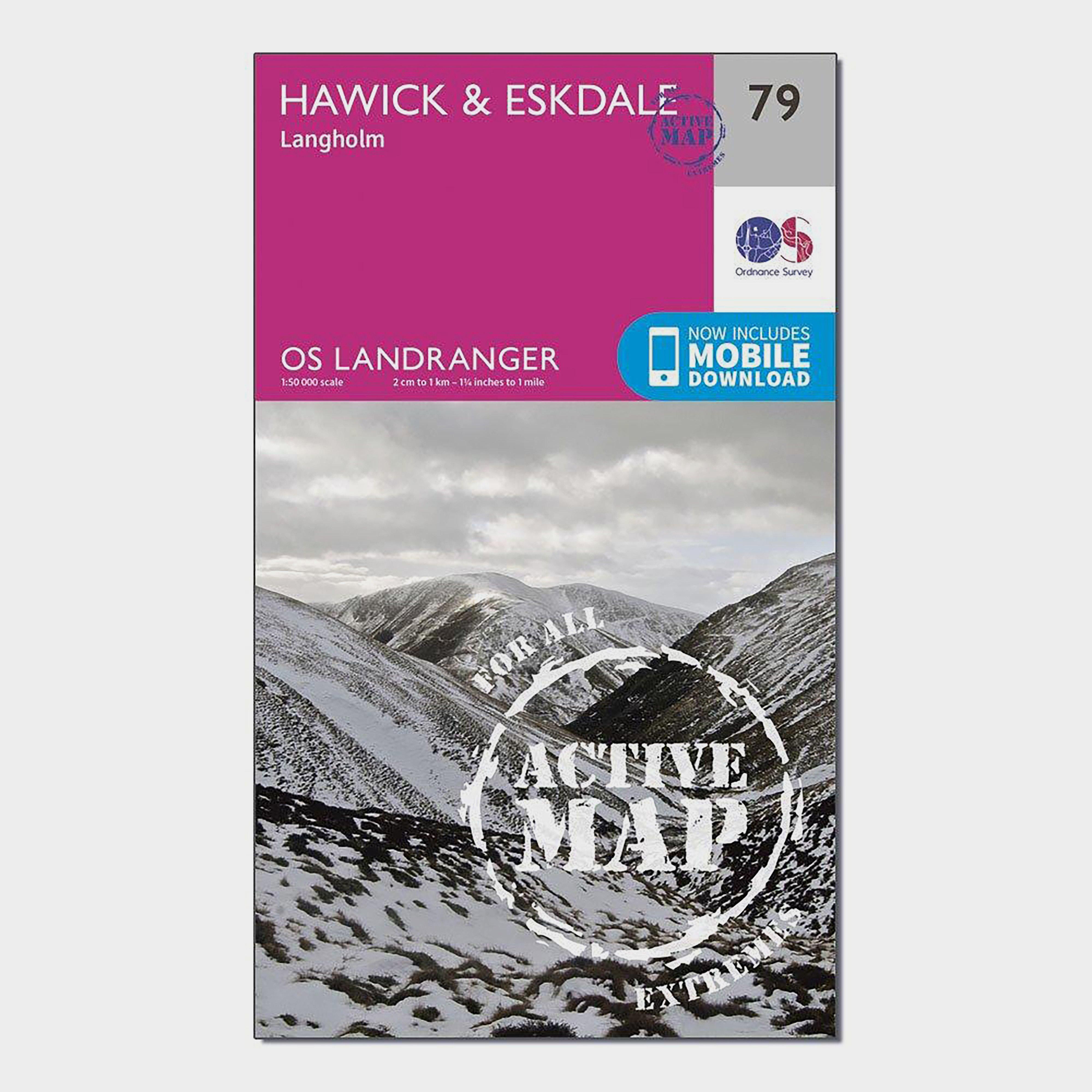 Landranger Active 79 Hawick & Eskdale, Langholm Map With Digital Version, Pink