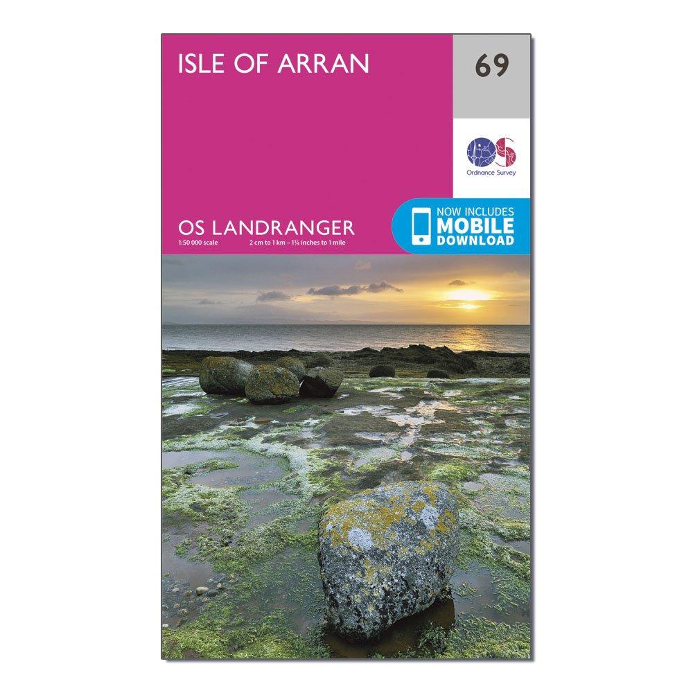 Image of Ordnance Survey Landranger 69 Isle Of Arran Map With Digital Version - Pink, Pink