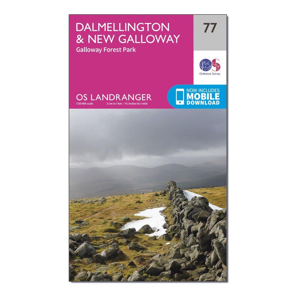 Image of Ordnance Survey Landranger 77 Dalmellington & New Galloway, Galloway Forest Park Map With Digital Version - Pink, Pink