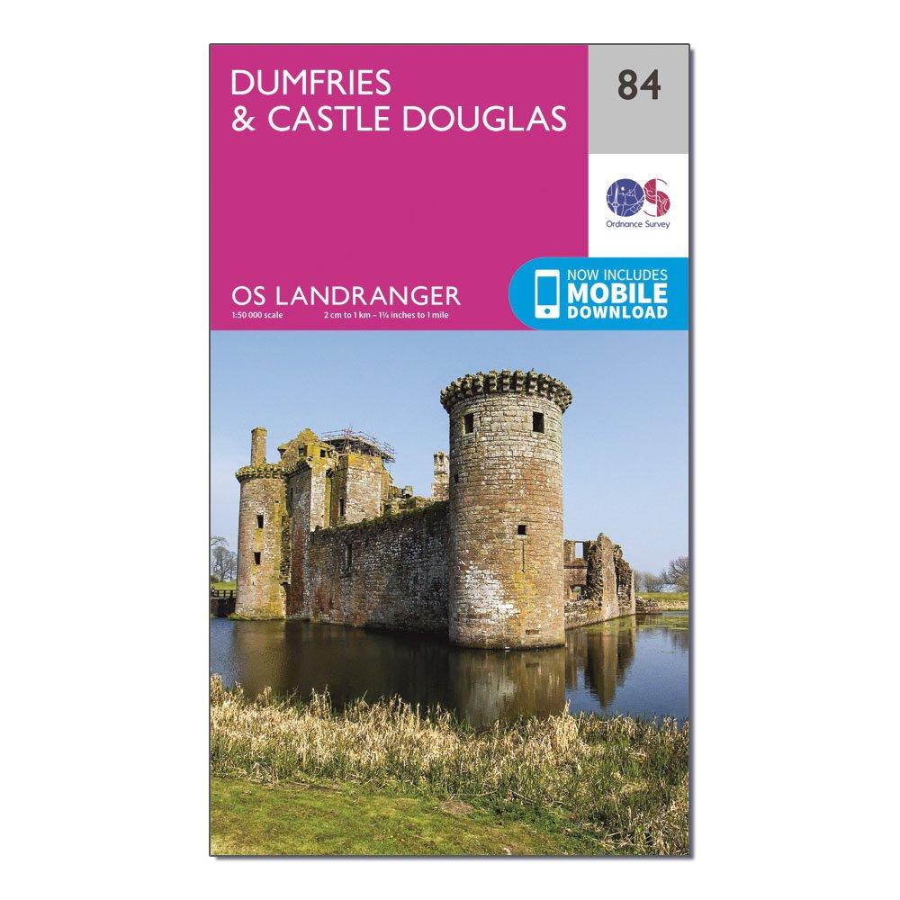 Image of Ordnance Survey Landranger 84 Dumfries & Castle Douglas Map - Pink, Pink