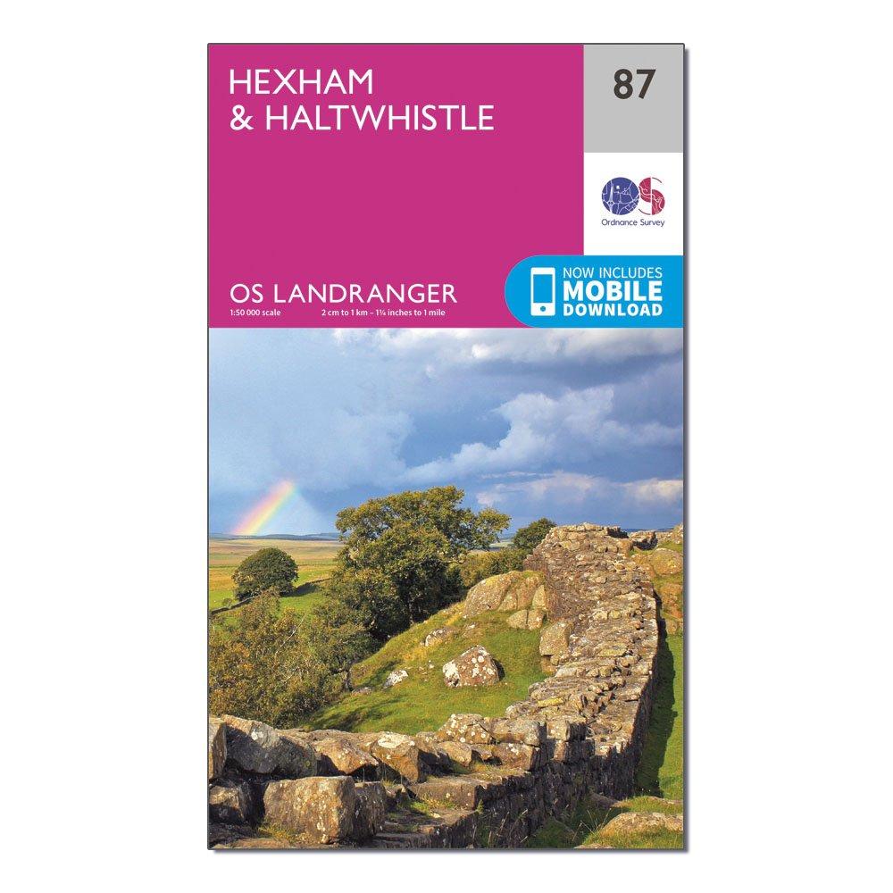Image of Ordnance Survey Landranger 87 Hexham & Haltwhistle Map With Digital Version - Pink, Pink