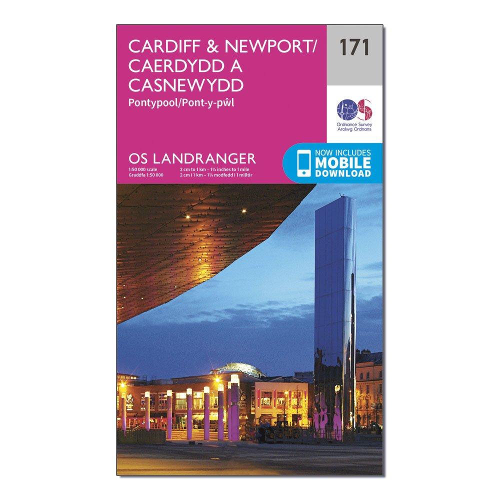 Landranger 171 Cardiff & Newport, Pontypool Map With Digital Version - Pink, Pink