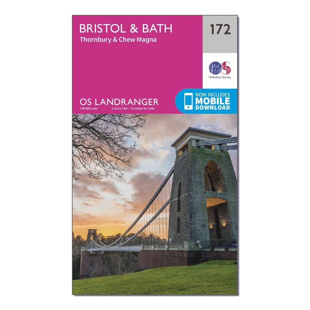 Image of Ordnance Survey Landranger 172 Bristol, Bath & Thornbury Map With Digital Version - Pink, Pink