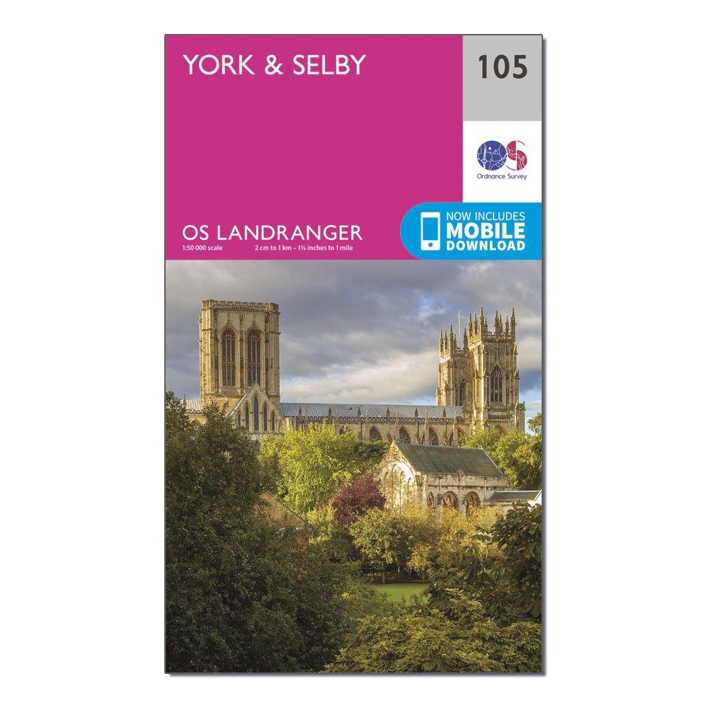 Landranger 105 York & Selby Map With Digital Version, Pink
