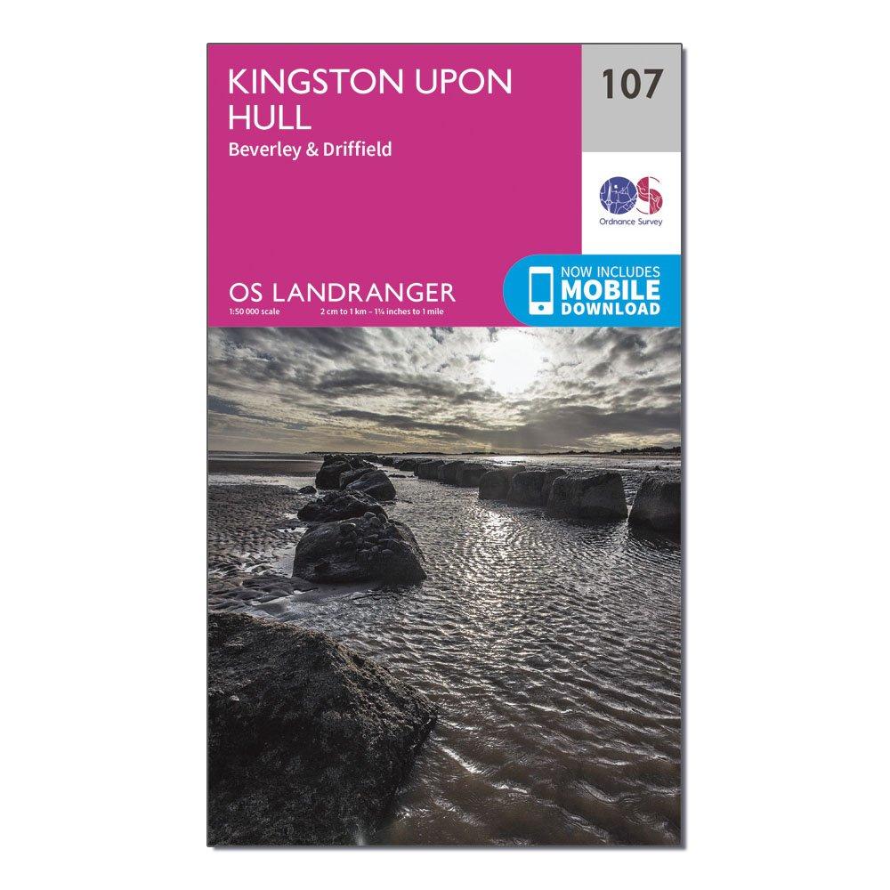 Landranger 107 Kingston upon Hull, Beverley & Driffield Map With Digital Version, Pink