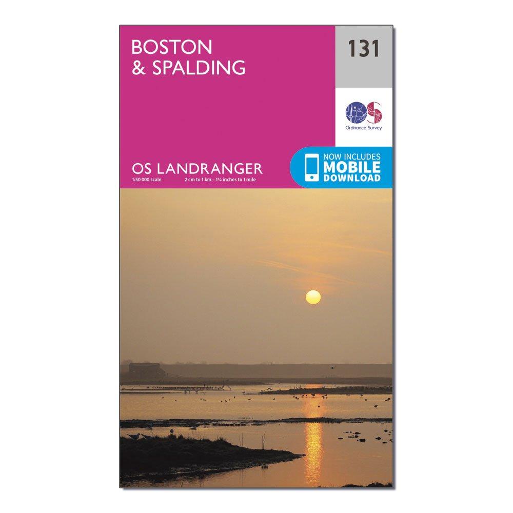 Image of Ordnance Survey Landranger 131 Boston & Spalding Map With Digital Version - Pink, Pink
