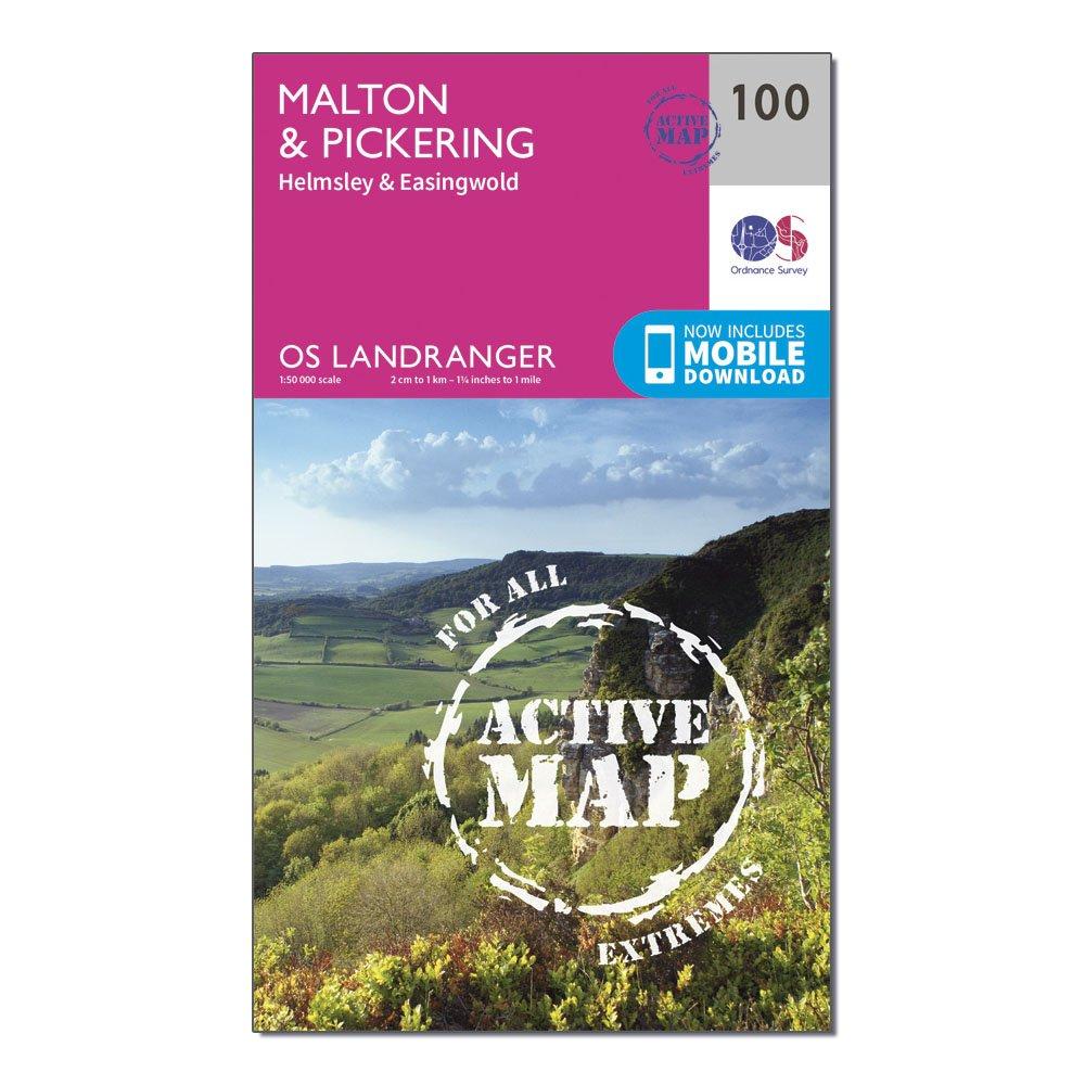 Landranger Active 100 Malton & Pickering, Helmsley & Easingwold Map With Digital Version, Pink