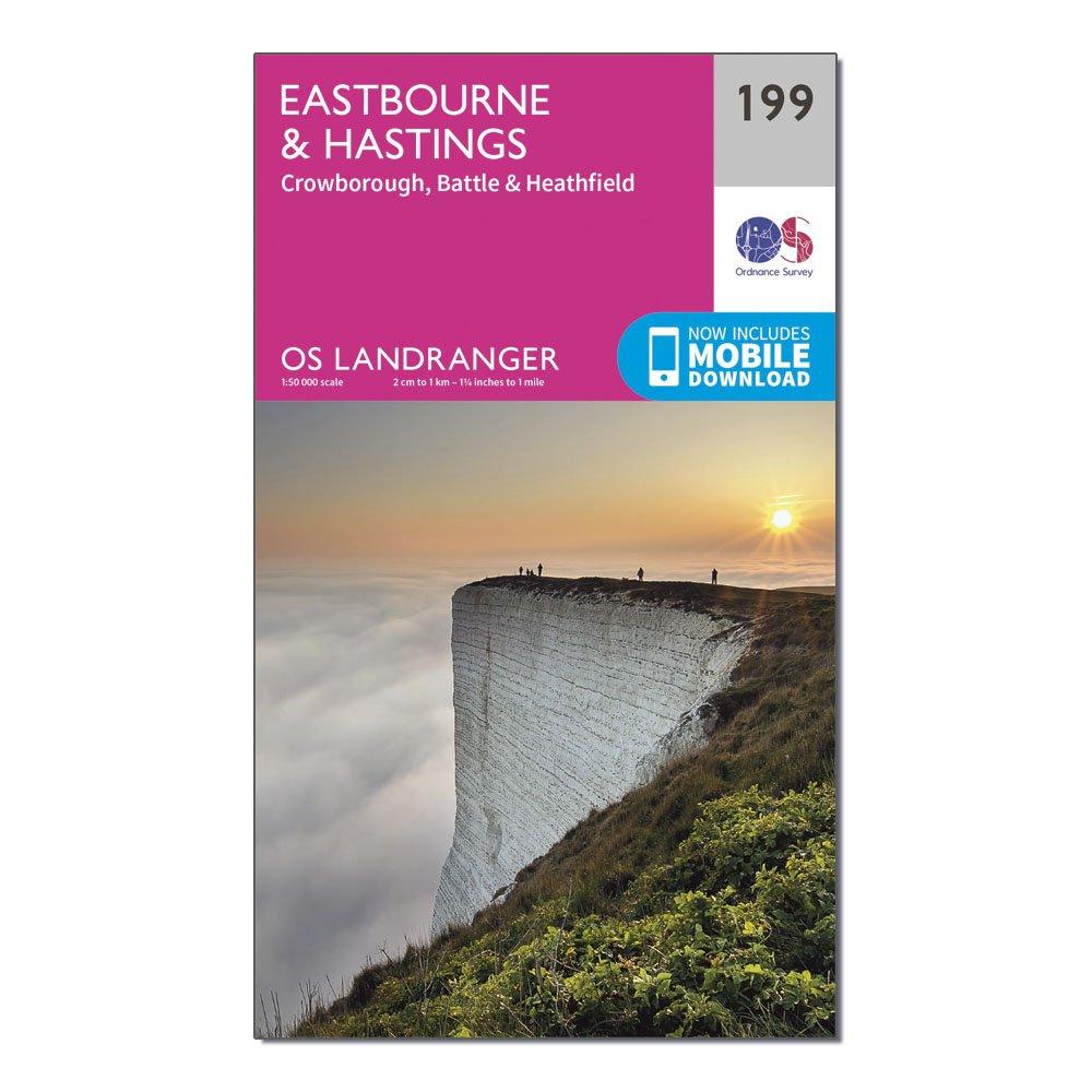 Landranger 199 Eastbourne & Hastings, Battle & Heathfield Map With Digital Version, Pink