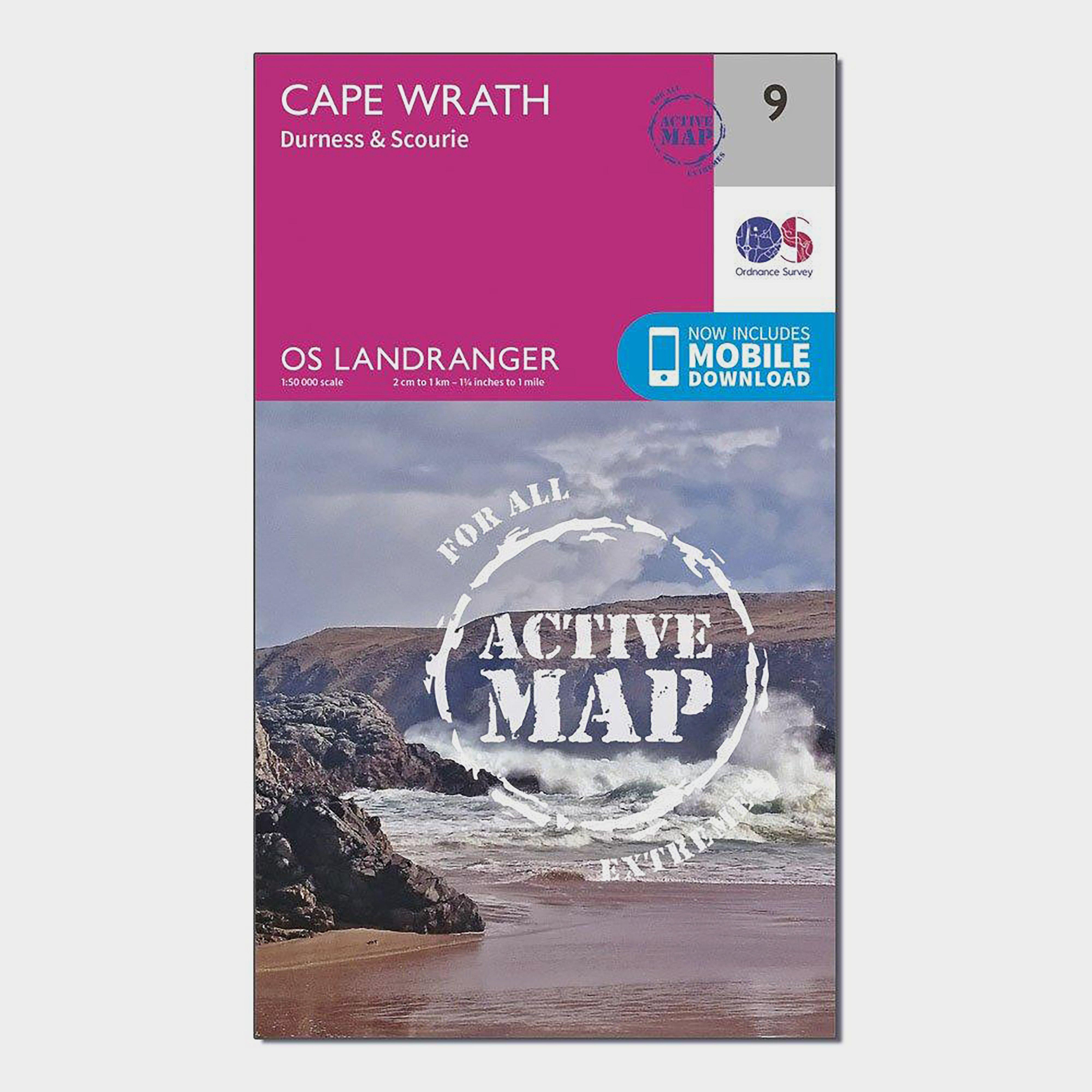 Landranger Active 9 Cape Wrath, Durness & Scourie Map With Digital Version, Pink