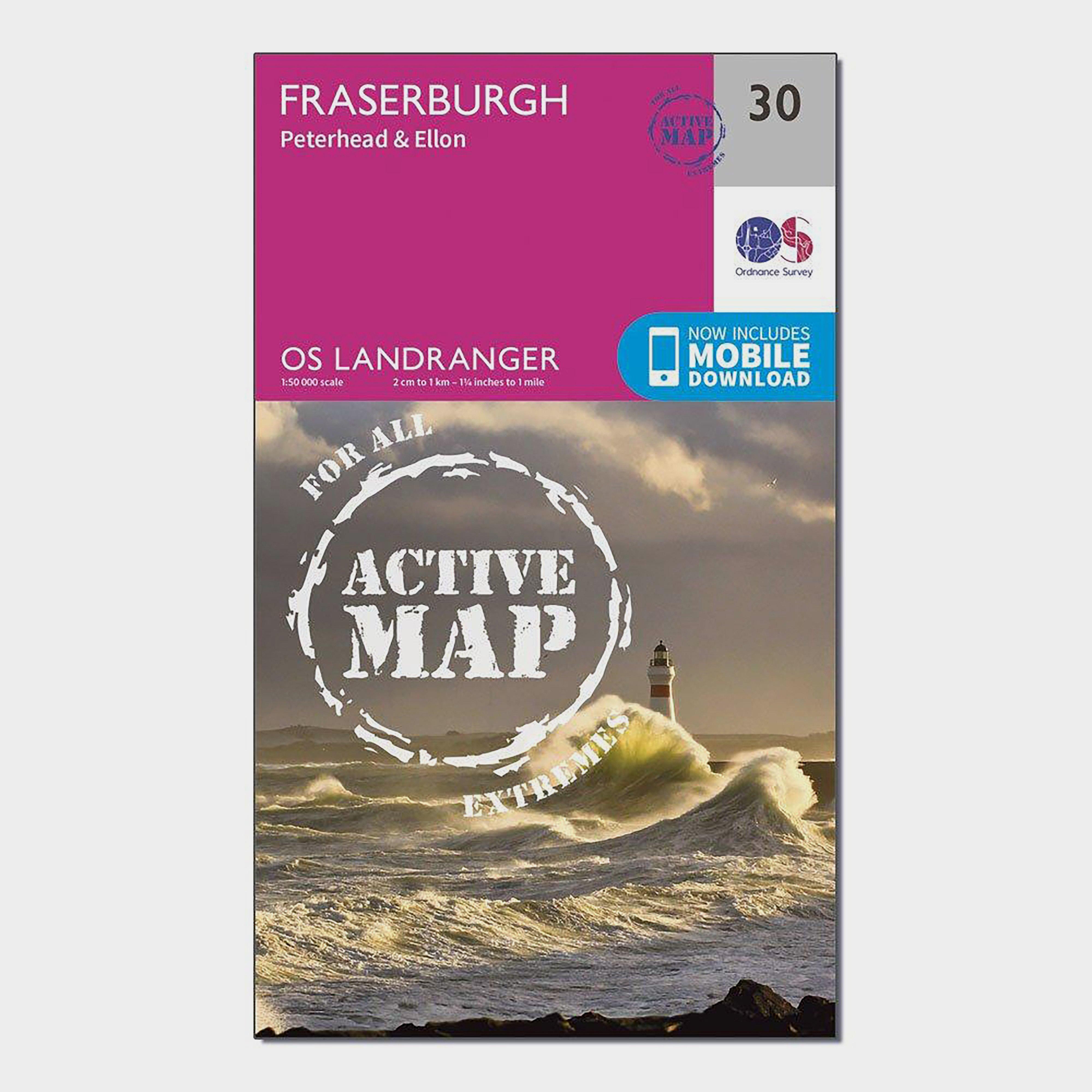 Landranger Active 30 Fraserburgh, Peterhead & Ellon Map With Digital Version, Pink