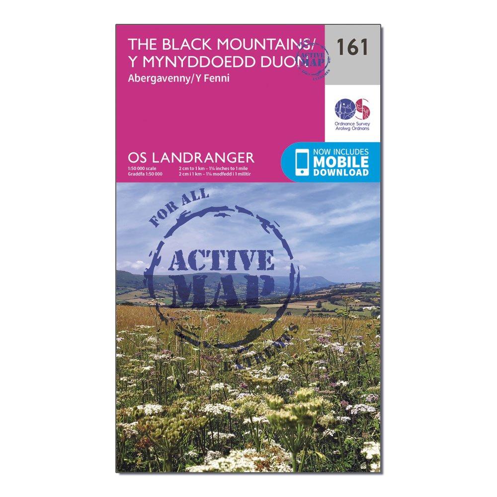 Image of Ordnance Survey Landranger Active 161 The Black Mountains Map With Digital Version - Pink, Pink