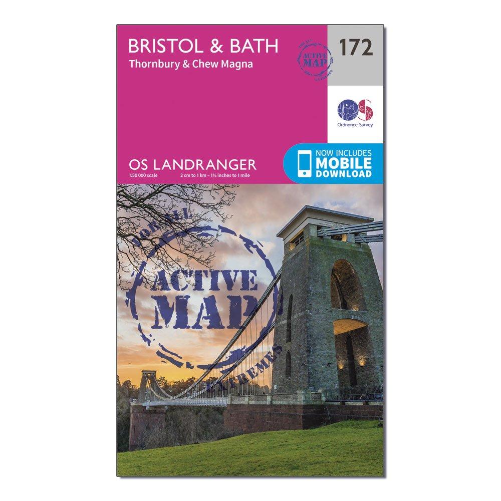 Landranger Active 172 Bristol & Bath, Thornbury & Chew Magna Map With Digital Version - Pink, Pink