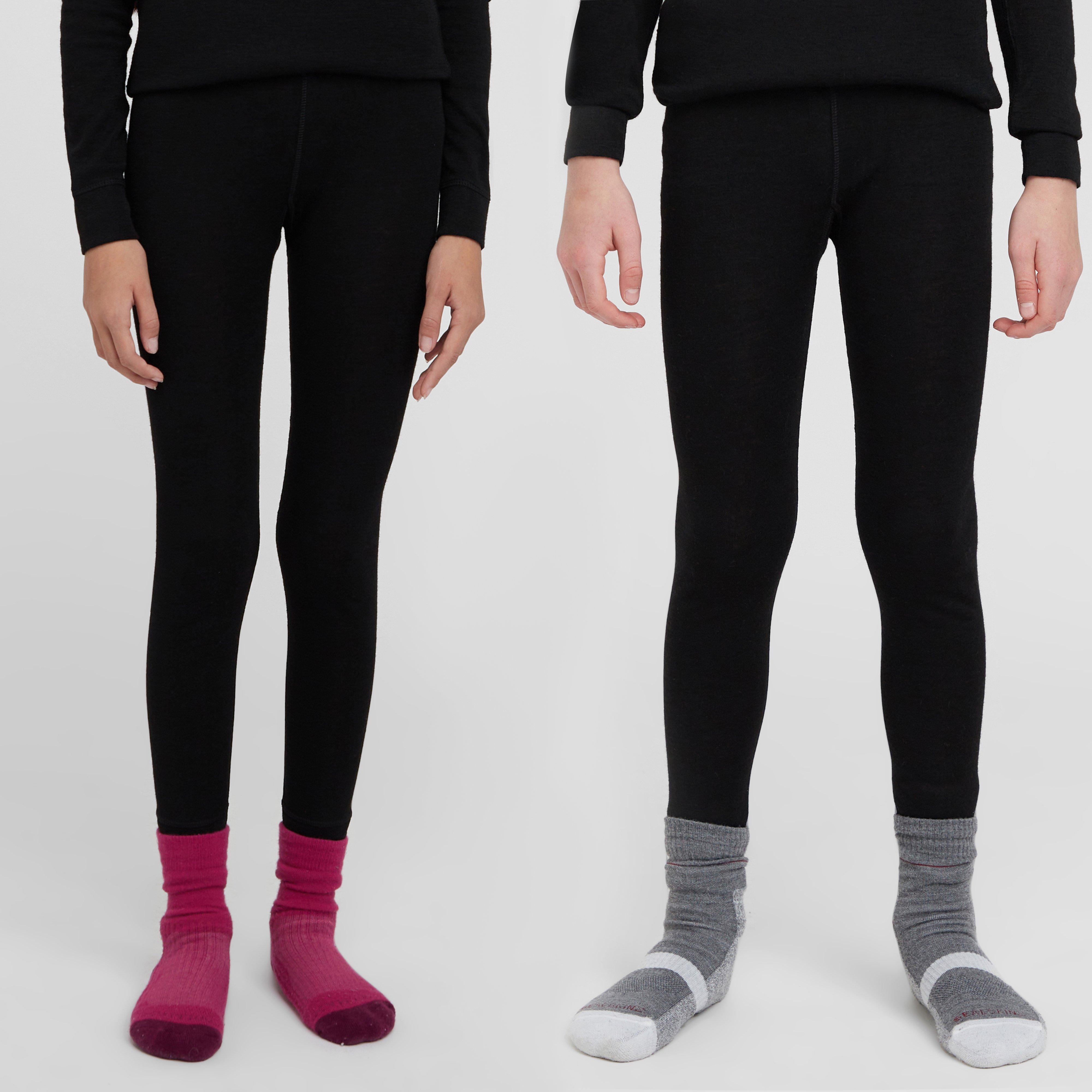 Kids' Merino Baselayer Leggings - Black, Black