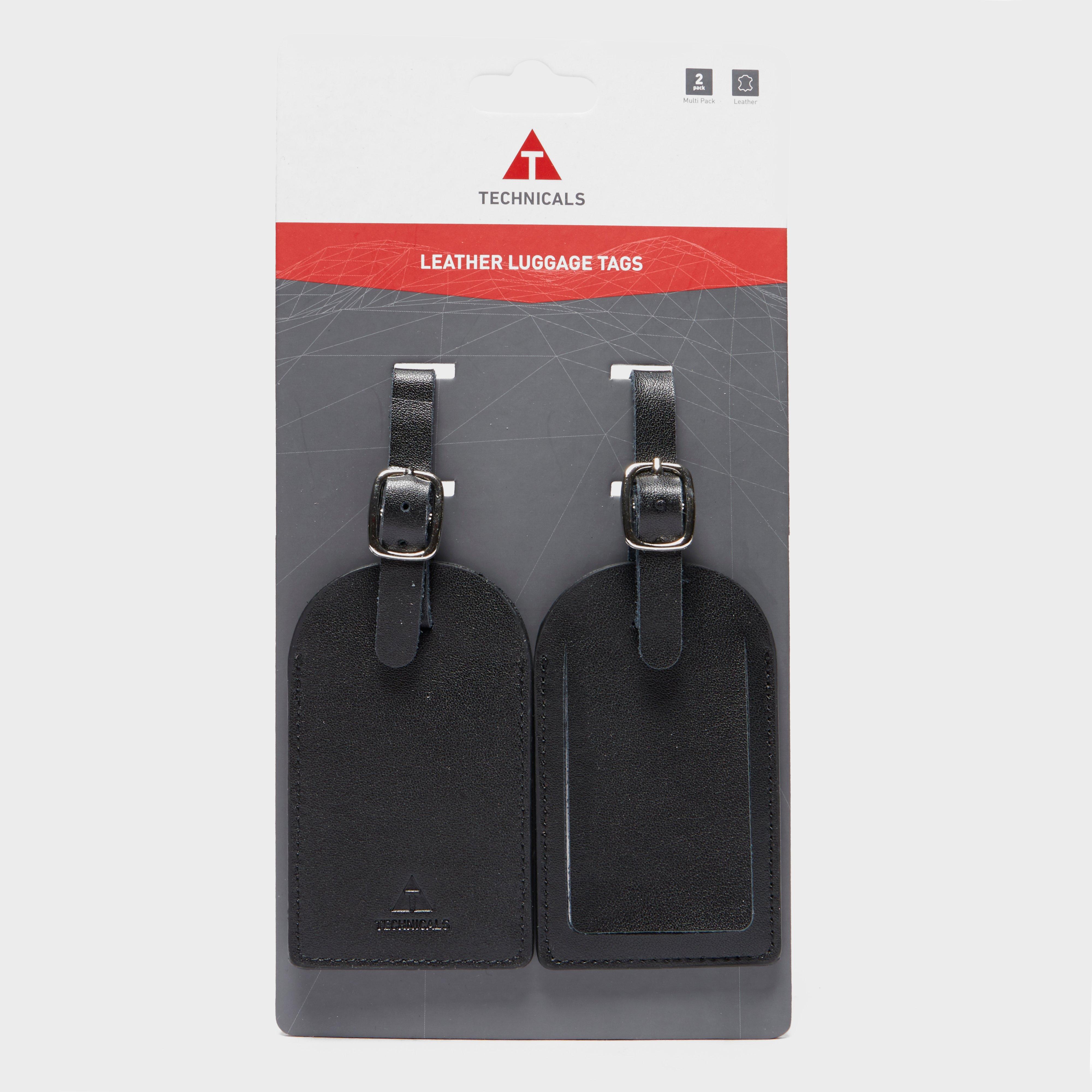 Set Of 2 Leather Luggage Tags - Black, Black