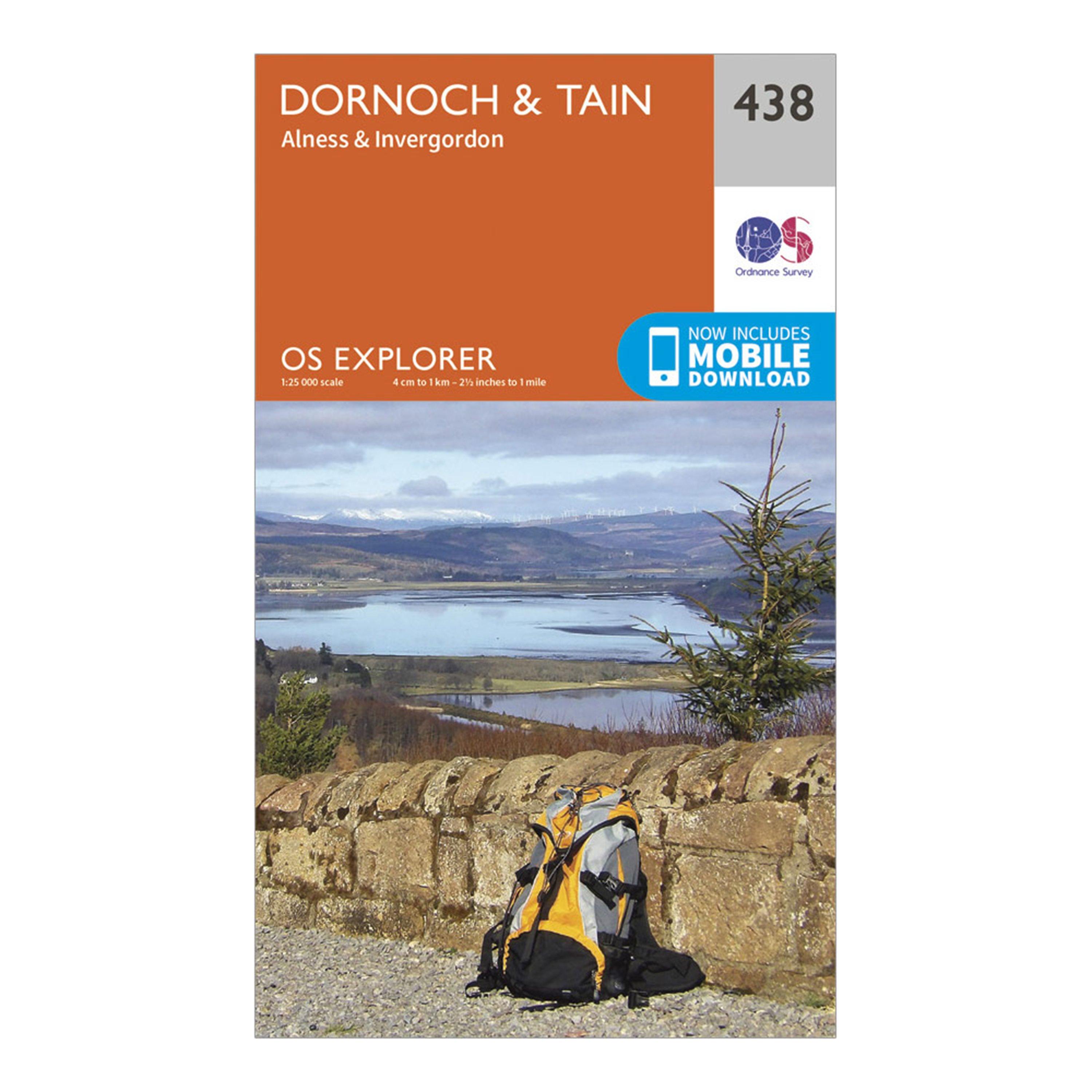 Image of Ordnance Survey Explorer 438 Dornoch & Tain Map With Digital Version - Orange, Orange