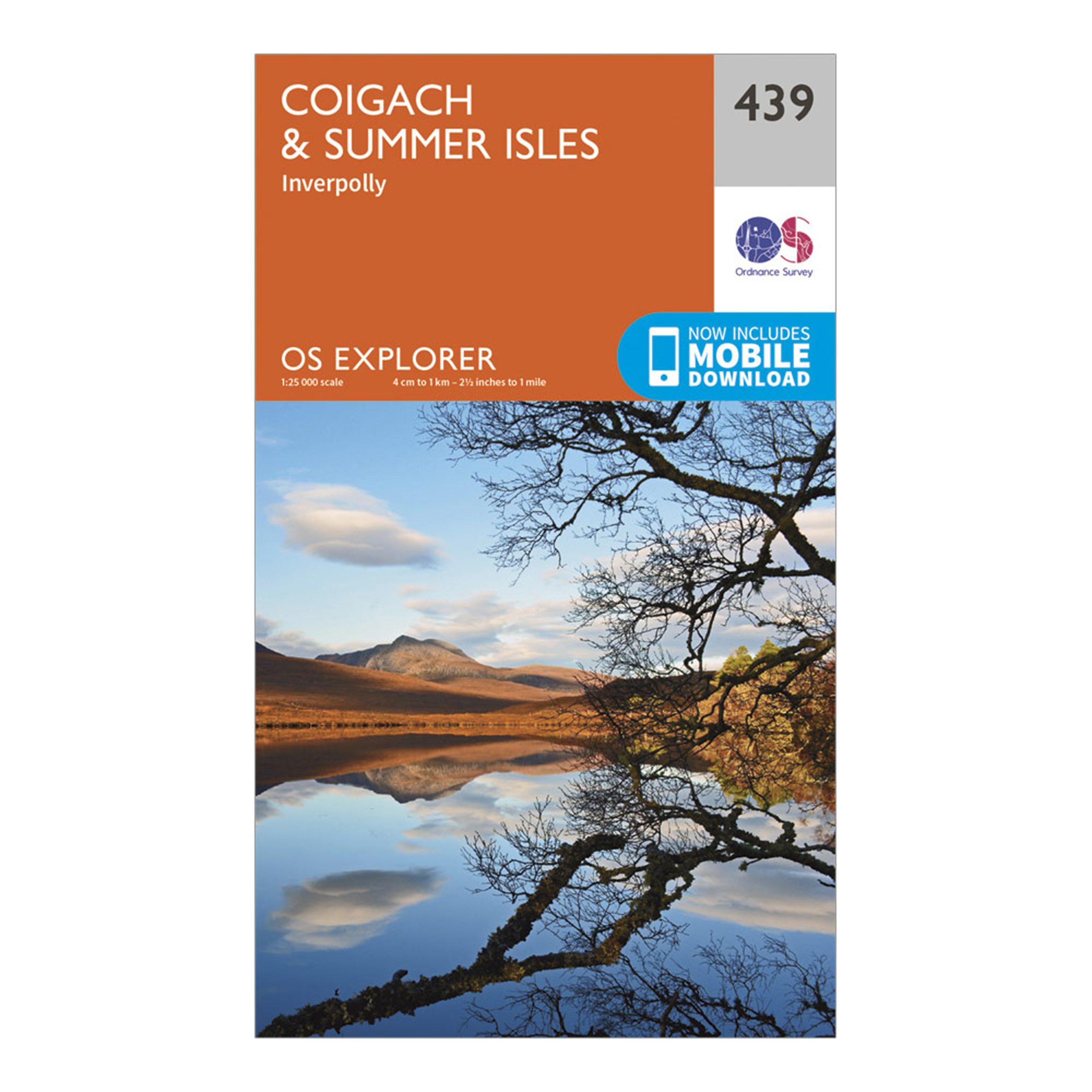 Image of Ordnance Survey Explorer 439 Coigach & Summer Isles Map With Digital Version - Orange, Orange