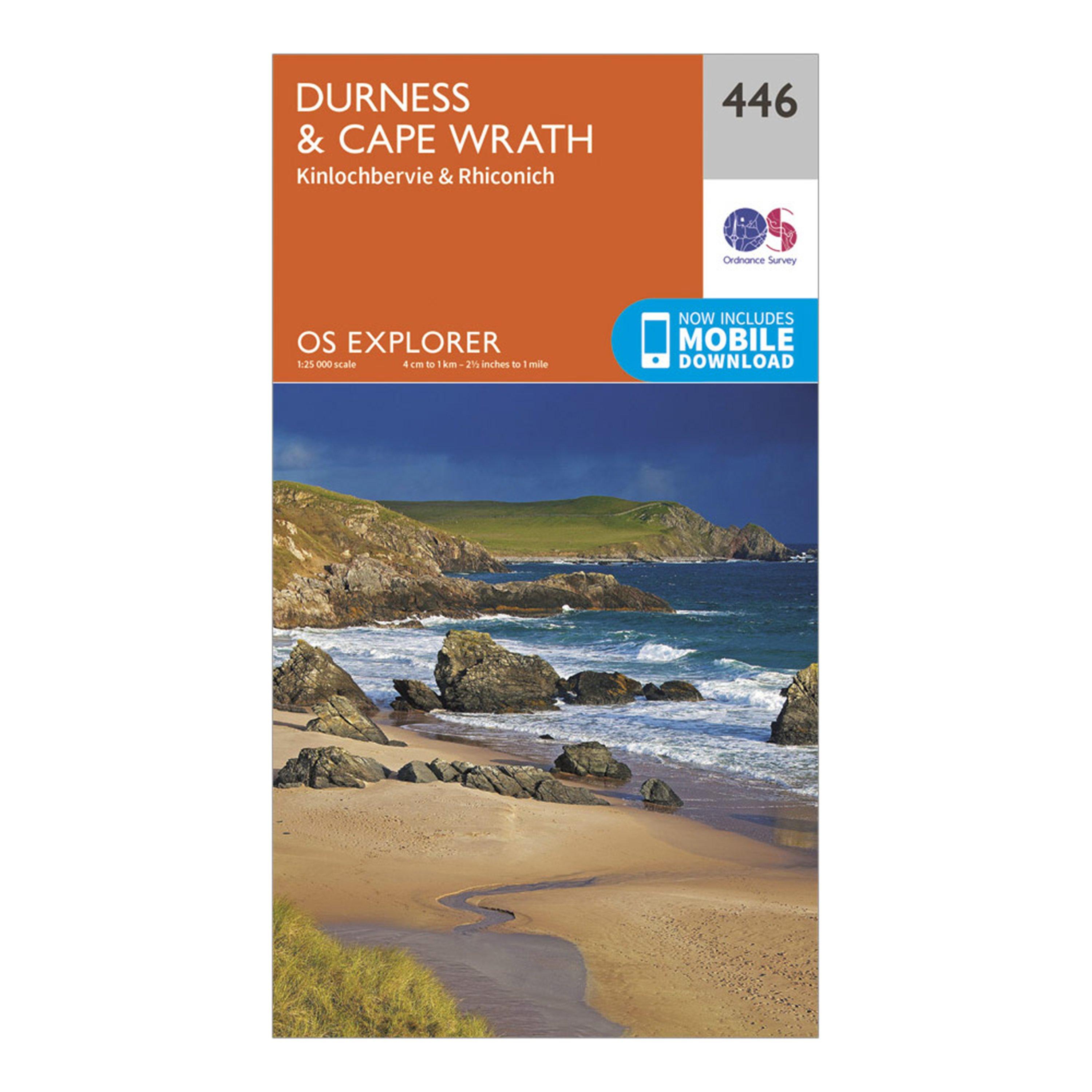 Image of Ordnance Survey Explorer 446 Durness & Cape Wrath Map With Digital Version - Orange, Orange