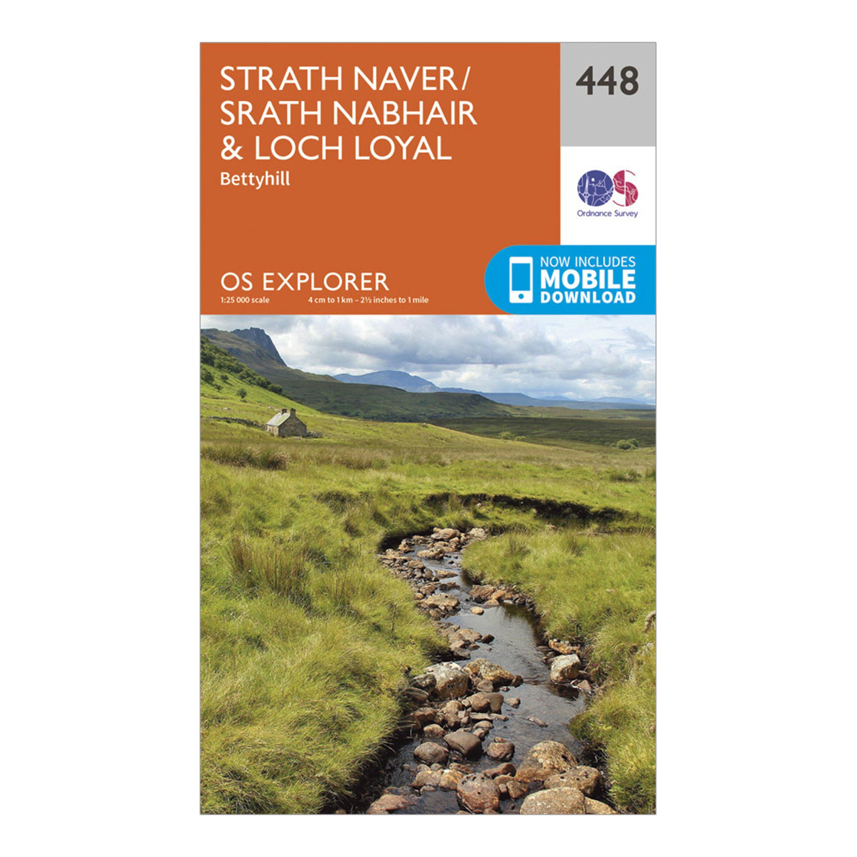Image of Ordnance Survey Explorer 448 Strath Naver & Loch Loyal Map With Digital Version - Orange, Orange